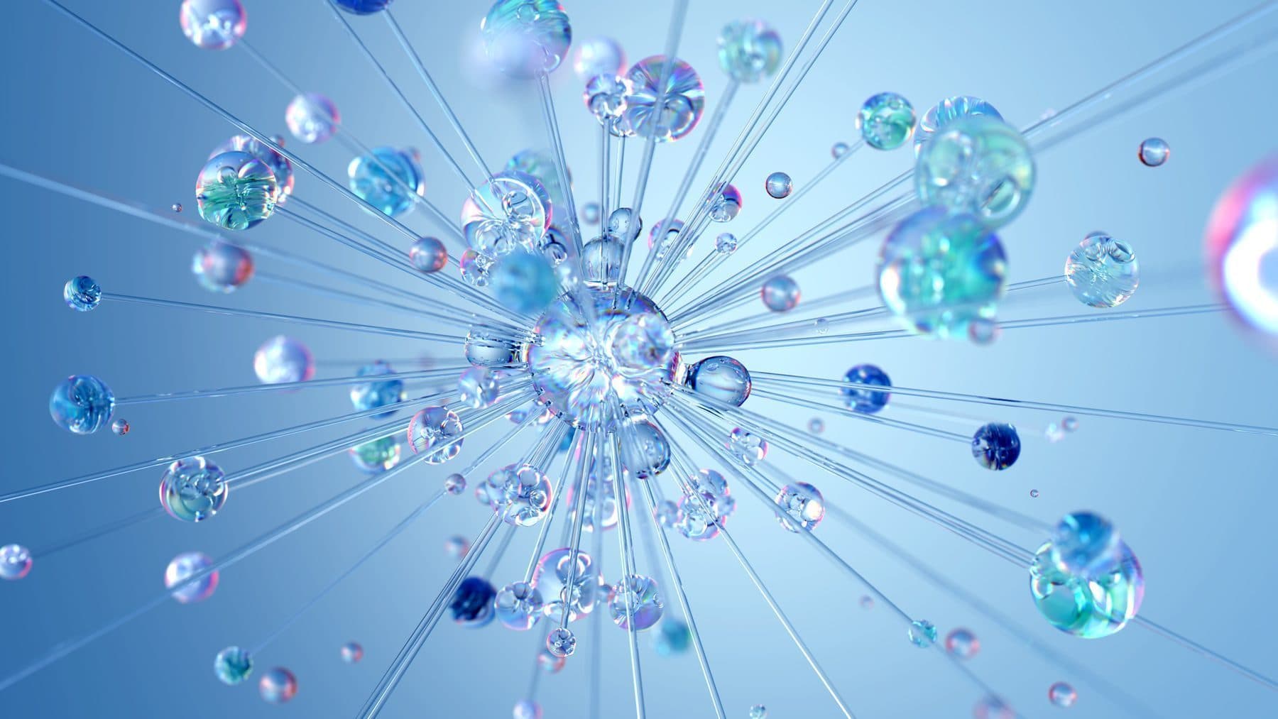 Abstract render of connected nodes in a neural network