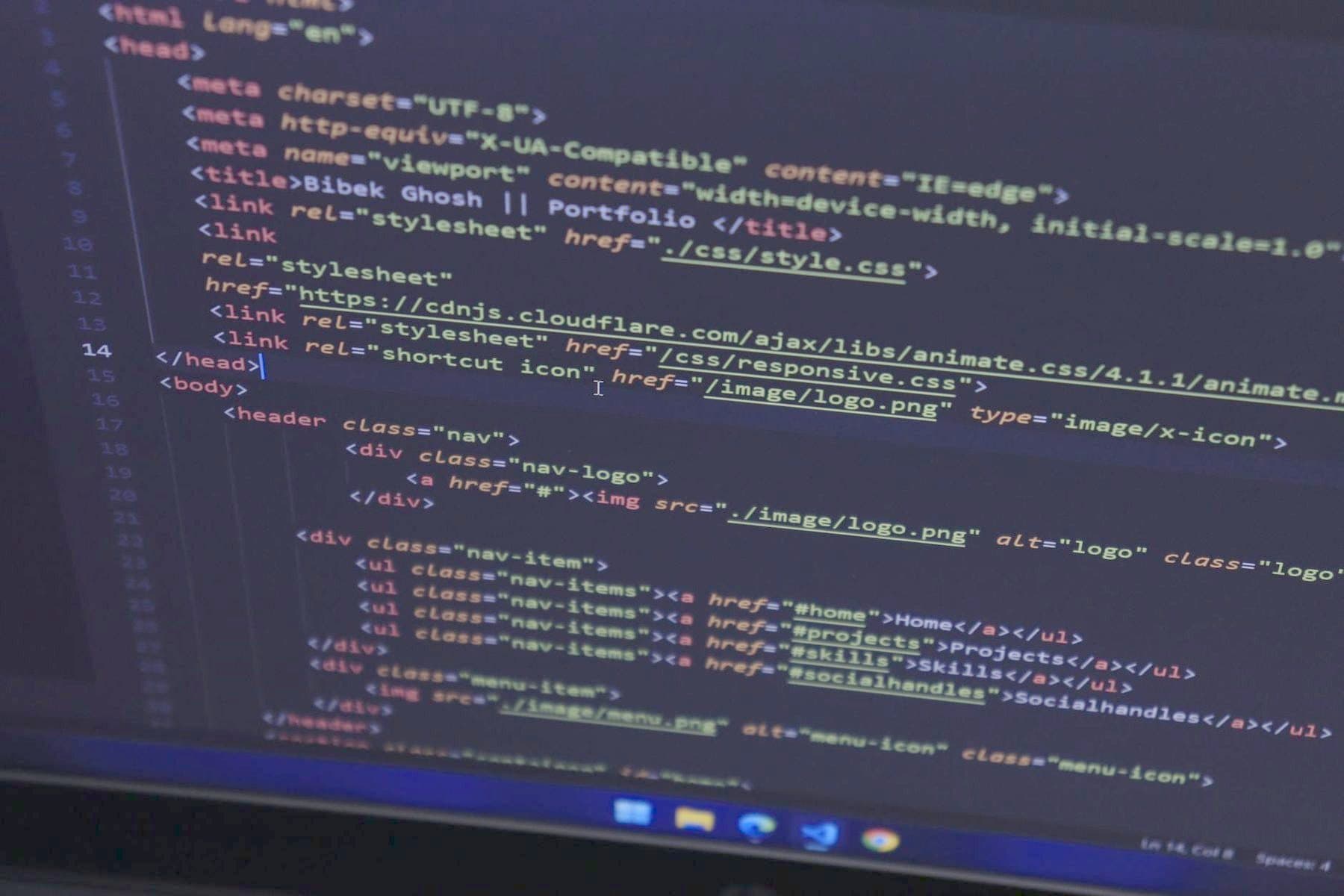 Close-up of markup on a developer's screen